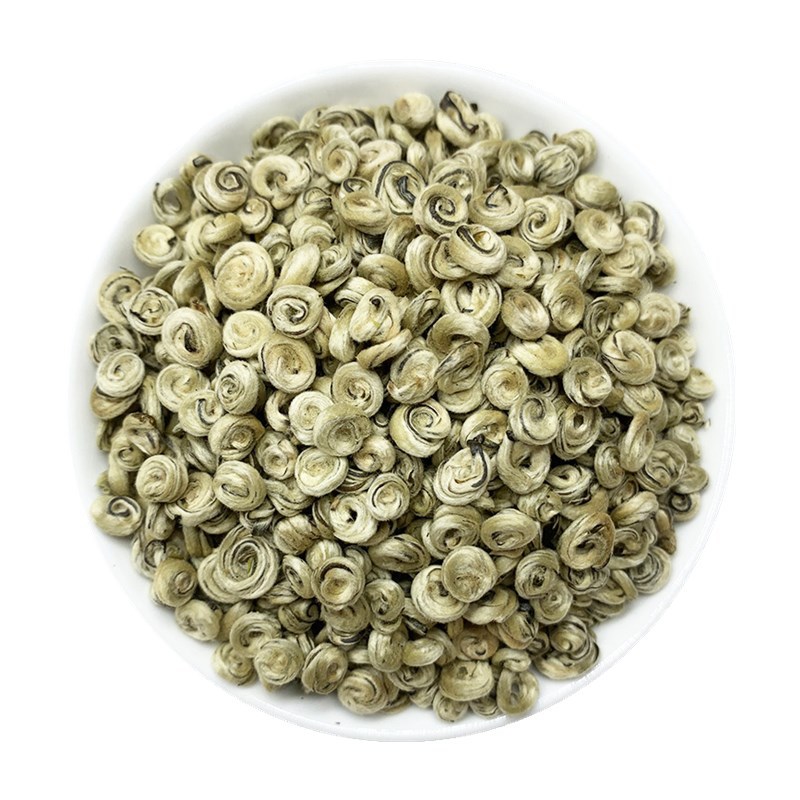 Top view showing the consistency of jasmine green tea pearls