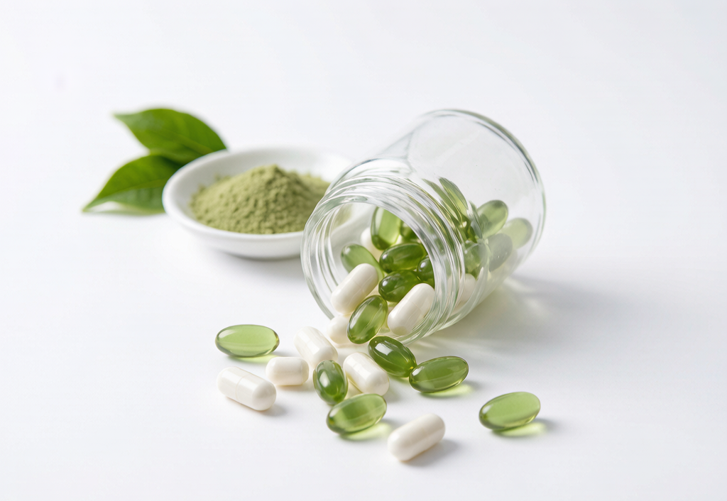 Green tea extract capsules as a finished nutraceutical format